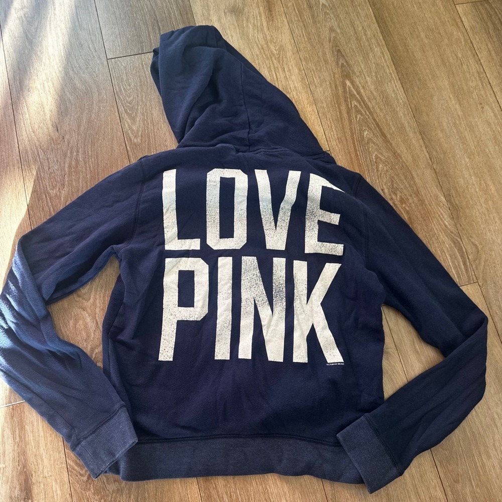 Victoria's Secret PINK Penn State University Hoodie Navy Blue Large PSU Pullover - Picture 4 of 7